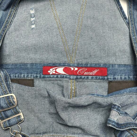 O’neill | Junior | Vintage Distressed Medium Wash Classic Denim Overalls | Sz 9 - Picture 9 of 14